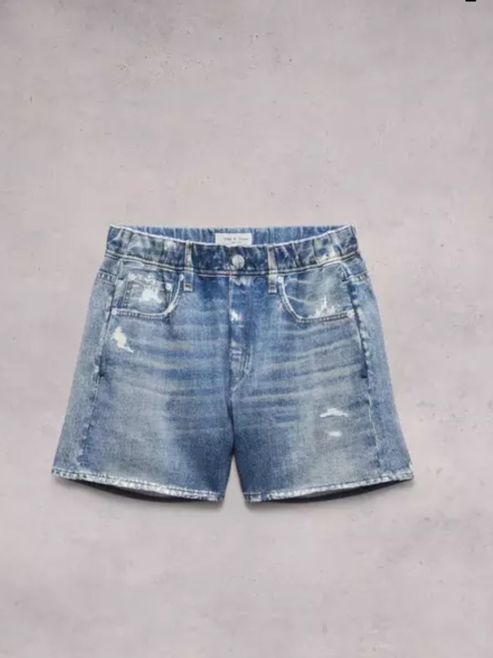 NWOT Rag & Bone Miramar Denim Print Cotton Terry Shorts in Brooke XS - Picture 6 of 13